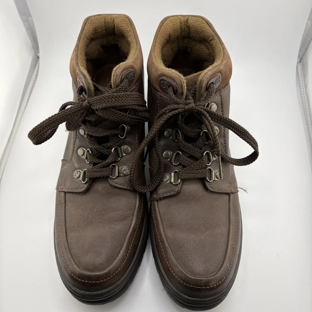 Timberland Boots Mens 9.5 Brown Leather Chukka Lug Sole EU 43 Casual Outdoors